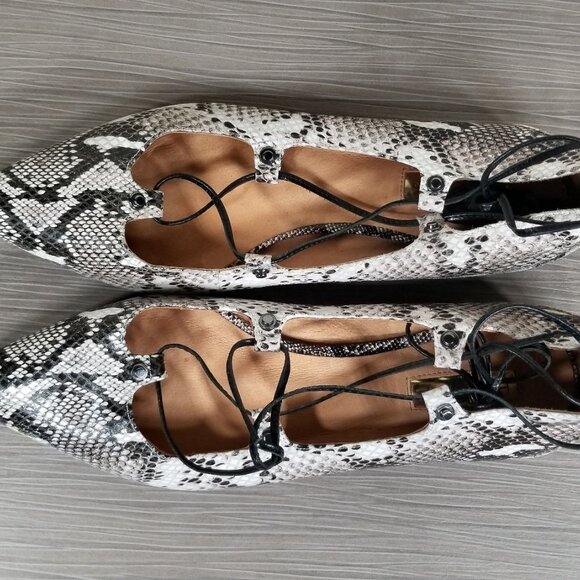 Halogen Owen Ghillie Flat. Snakeskin Black & White Print, Womens Size 9.5 M - Picture 10 of 12